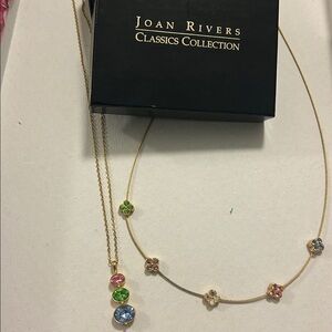 Joan Rivers Gold Necklace Set with Multicolored Charms